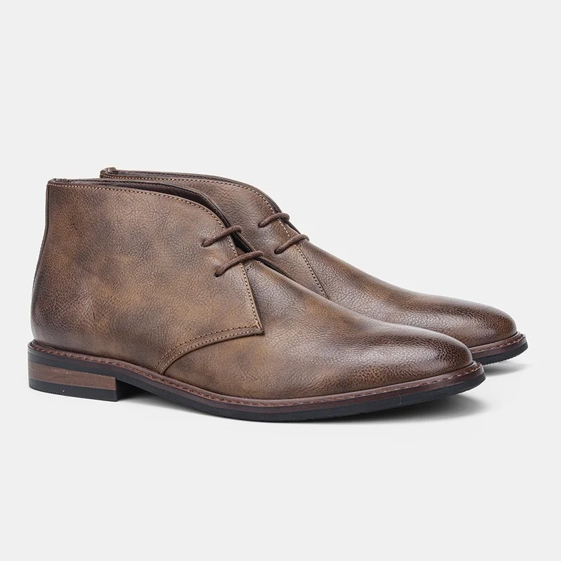 Size 7~12 Men Leather Boots Desert Ankle boots Fashion Comfortable Brand Men\'s Shoes for Walk