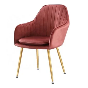 Für moderne Großhandel farbige rosa Esstühle Arm Ruhe Samt Restaurant Esszimmerstuhl mit Metallbeinen Gold 6 Hauptverkaufsstühle mit Pes Dourado - №2