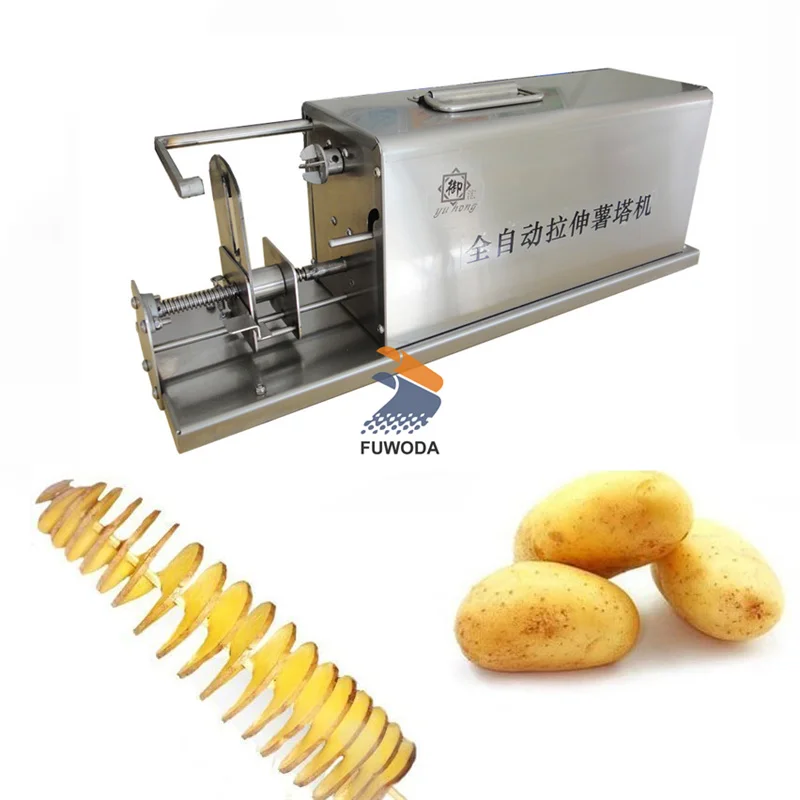 Electric Spiral Potato Cutting Machine Potato Chips Machine Fully Automatic Stretch Tornado Potato Cutter Twister Machine