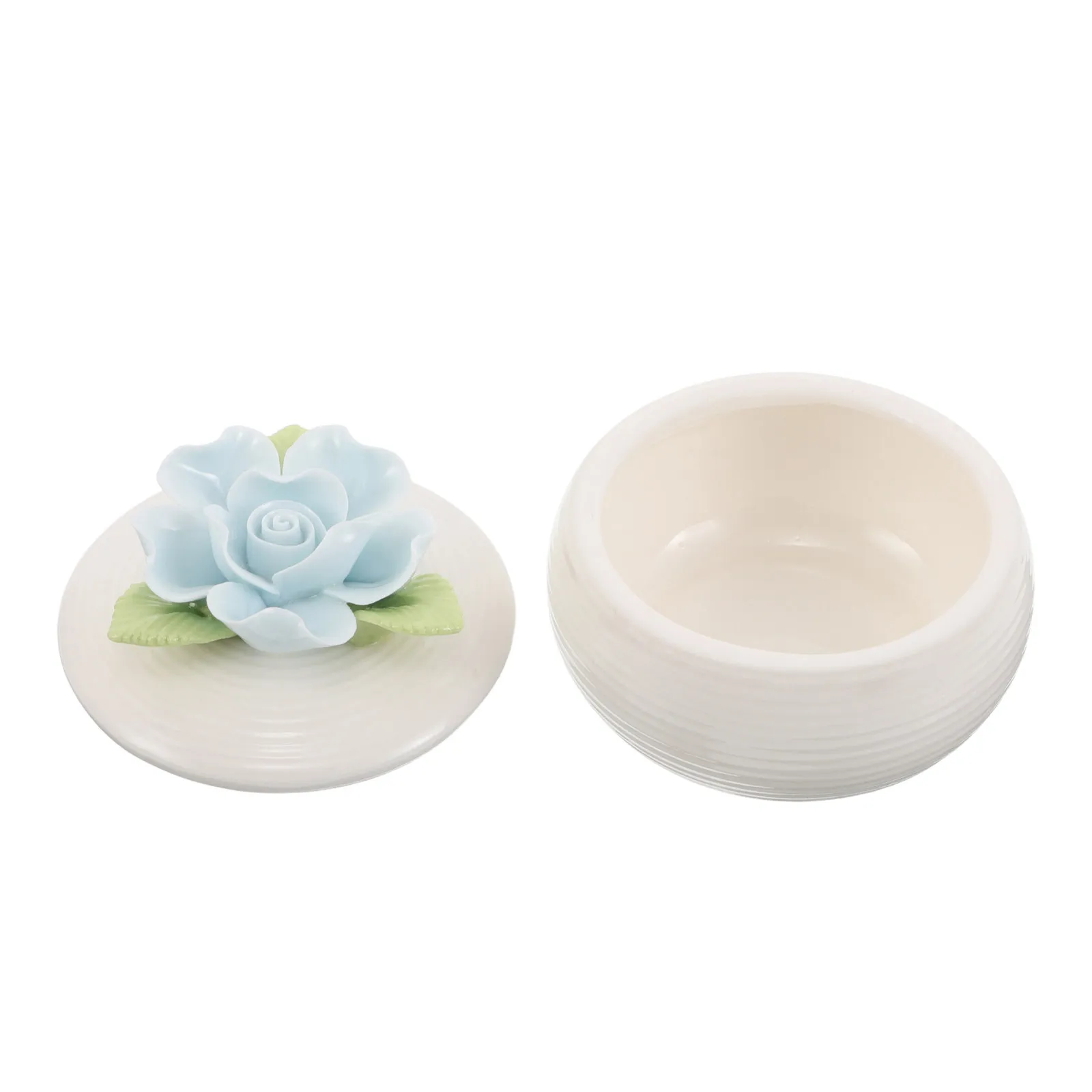 

Nordic Ceramic Jewelry Box with Lid Floral Trinket Organizer Rings Earrings Bracelet Storage Aesthetic Jewelry Case for Women