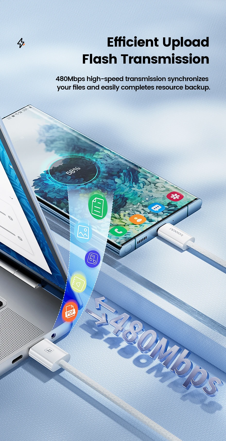 Toocki 6A Super-Ladekabel USB auf USB-C für iPhone 17 16 Samsung Huawei 1/2/3/5 Stück 100W Typ-C Schnelllade- und Datenkabel – Detail 5