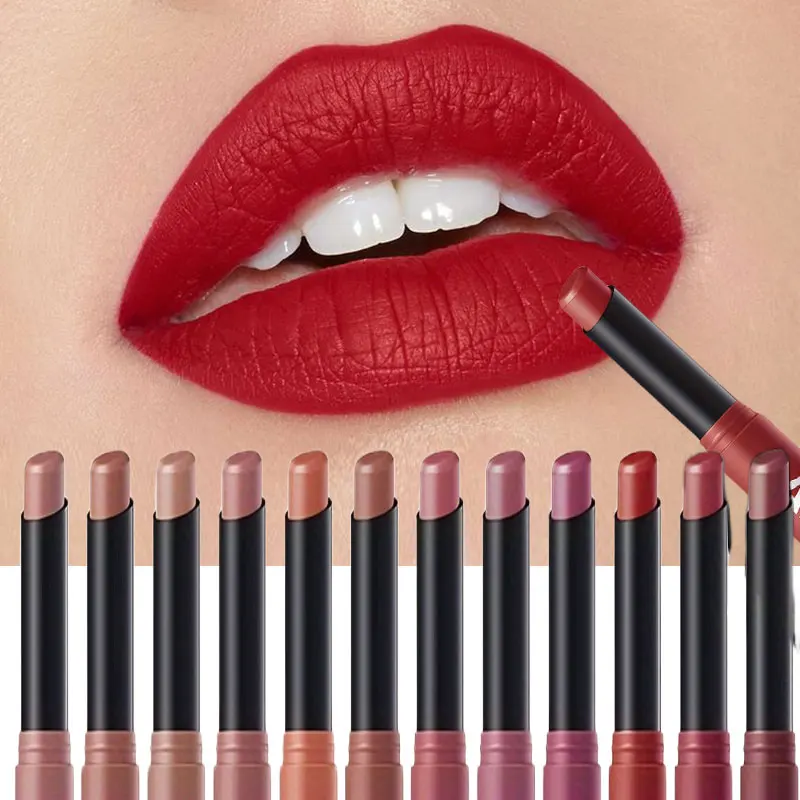 Highly Pigmented Long-Lasting Matte Lipstick Crayon - Available In Berry, Coral, Pink, And Red Shades