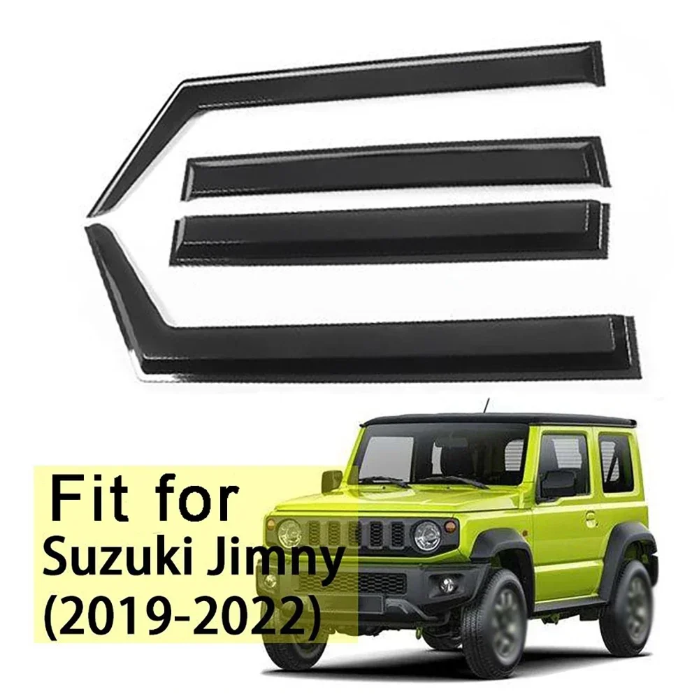 4Pcs Side Window Sun Visor Wind Rain Deflector Exterior Weather Shield Shelters Guard For Jimny JB64 JB74W 2019-2023