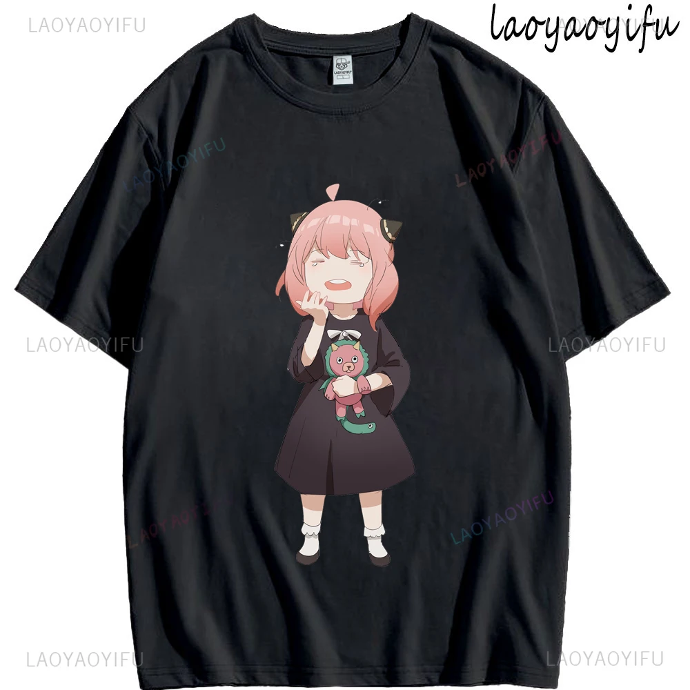 Spy House Ania Anime Print T-shirt Casual Manga Style Short Sleeved Cotton Clothing for Both Men and Women