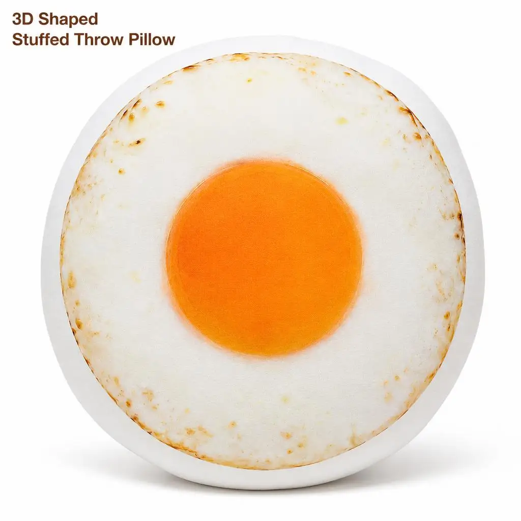Simulated Fried Eggs Plush Pillow Cushion Funny Stuffed Throw Pillow Home Decor Gift Sofa Bed Restaurant Chef Kitchen Cafe