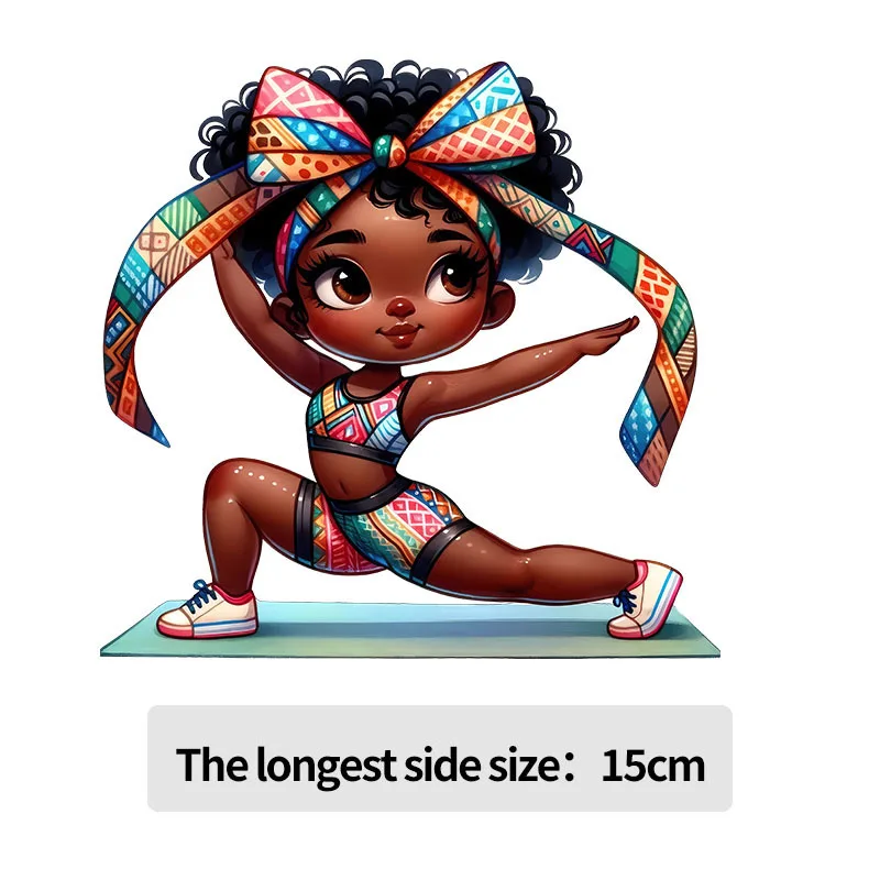 15cm Cute Girl Heat Transfer T-shirt Sweatshirt DIY Decorative Printed Stickers Washable Iron On Children\'s Clothing Stickers