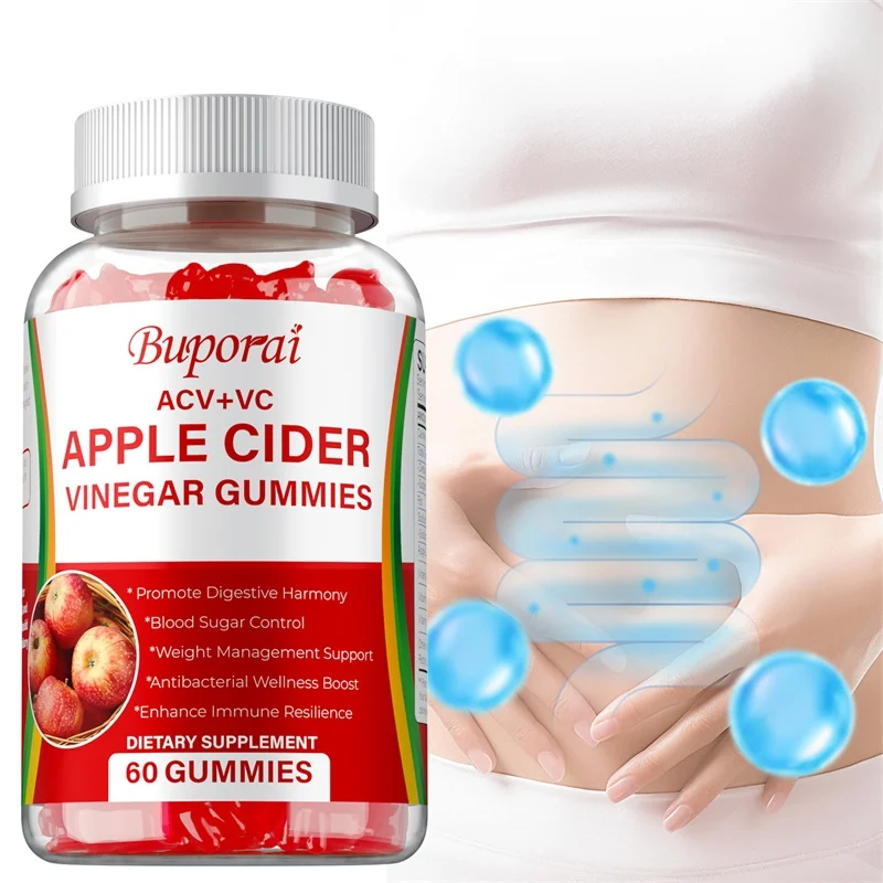 

Apple Cider Vinegar Gummies - Helps Digestion, Burns Fat, Reduces Appetite, Detoxifies, Helps Lose Weight and Improves Immunity