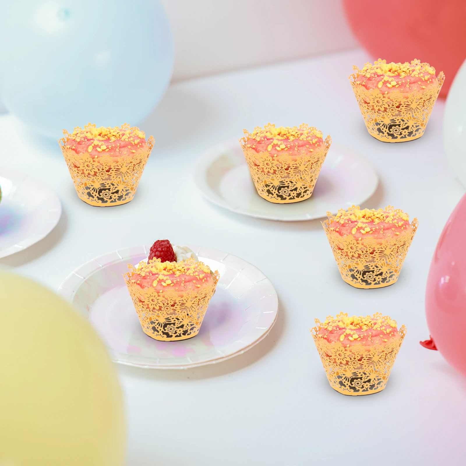 

100 Pcs Cut Hollow Cake Cups Paper Muffin Holder Baking Paper Muffin Holder Accessories Cupcake Liners For Parties