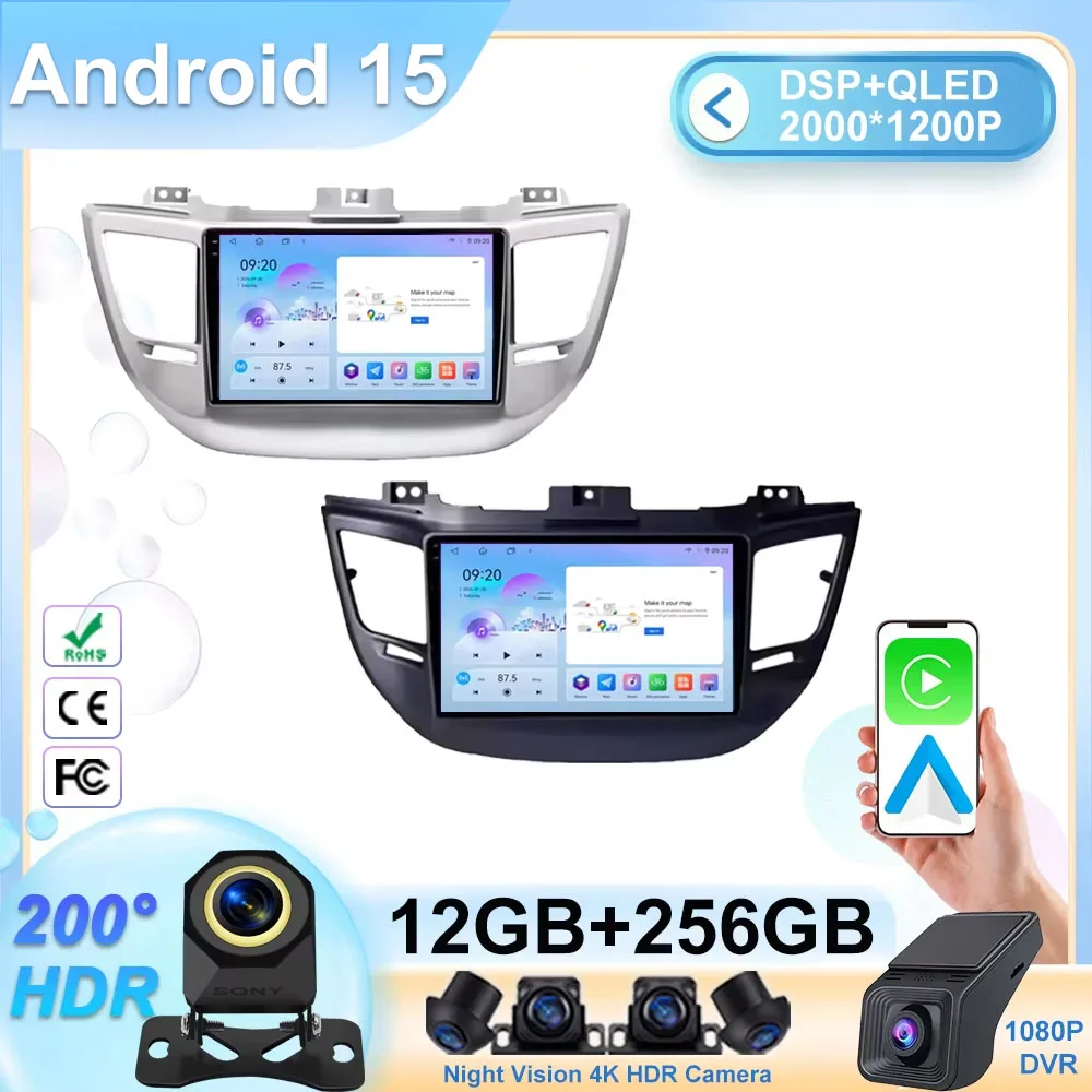 

Android Car For Hyundai Tucson IX35 3 2015 2016 2017 2018 High-performance Radio CPU HDR Multimedia Video Player GPS Navigation