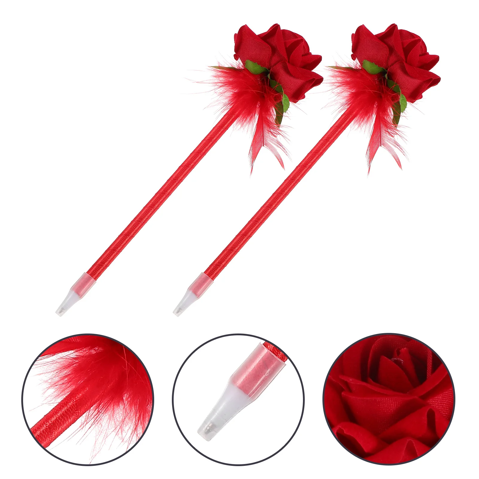 

2Pcs Simulated Flower Rose Pens Exquisite Design Smooth Writing Student Office Supplies Cute Stationery Cute Stationery Items