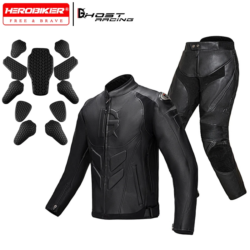 

Motorcycle Leather Jacket Winter Racing Jacket Slap-proof Rider Riding Windproof Men's Women's Motorcycle Leather Pants Suit