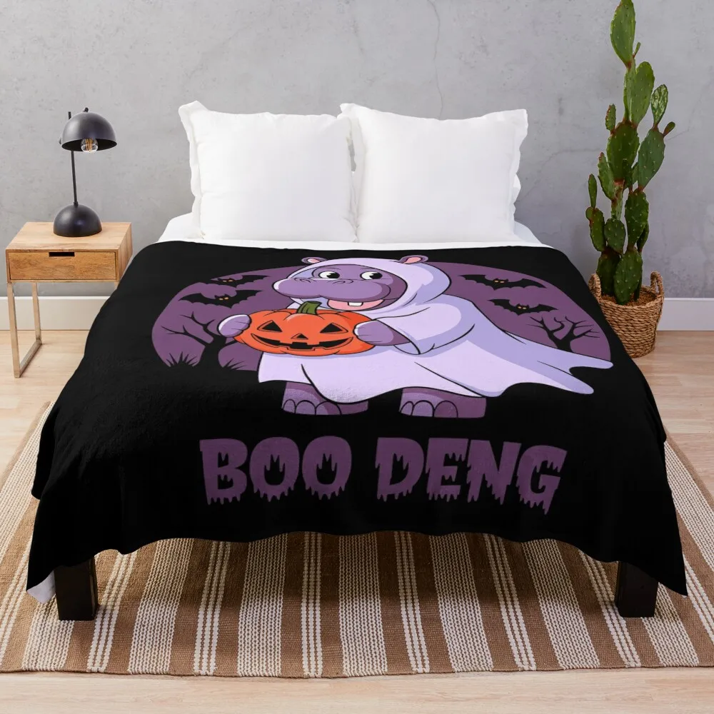 Boo Deng Halloween Hippo Ghost Design Throw Blanket for winter Blankets For Baby Extra Large Throw Blankets