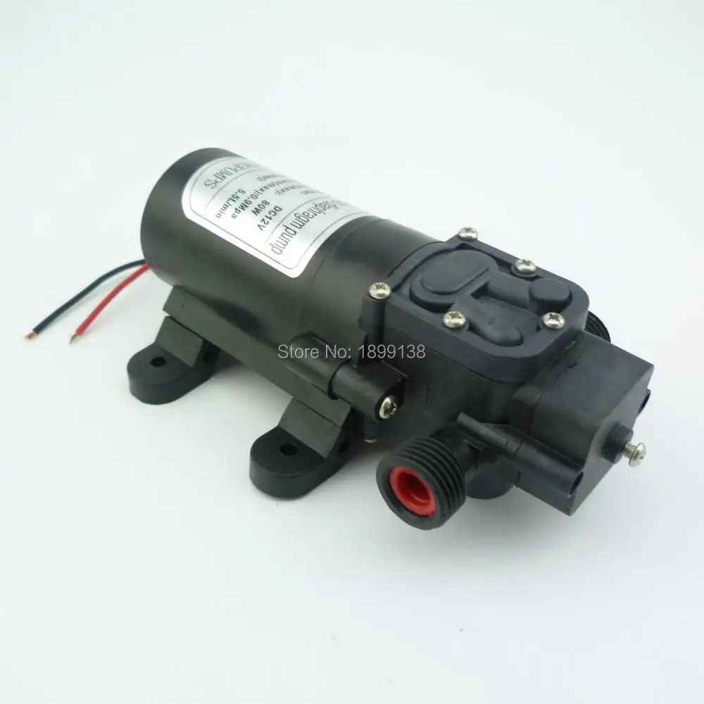 

Электрический обратный клапан 80 Вт, 5,5 л/мин, самовсасывающий водяной насос высокого давления, 12 В постоянного тока