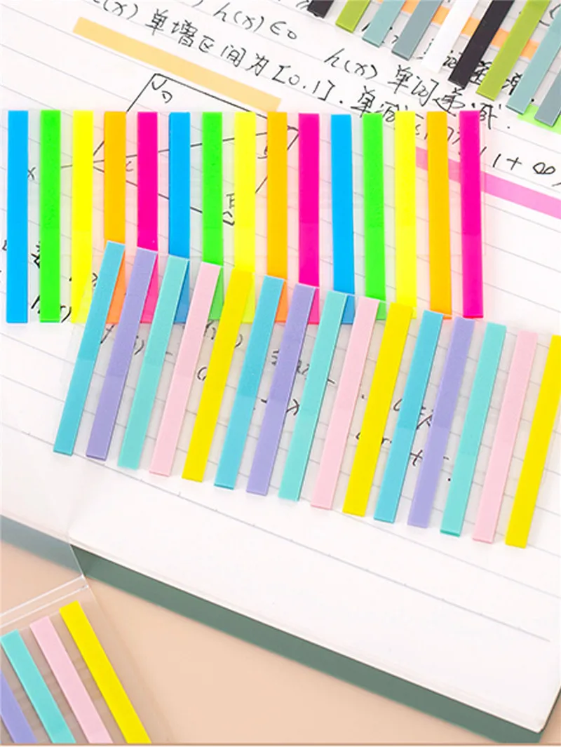 300 Stück Lesehilfe-Highlight-Aufkleber, transparent, fluoreszierend, Index-Tabs, Flaggen, Schreibwaren, Schule, Bürobedarf – Detail 10