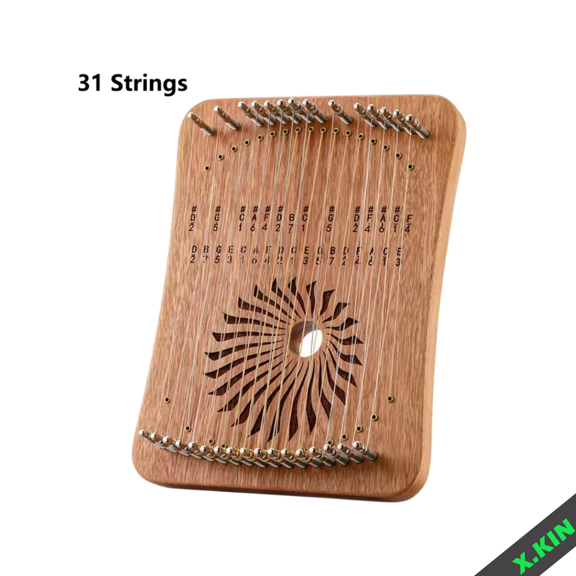 31 Strings Mini Thumb Kalyre 31 Kalimba Strings Finger Harp Wood Creative Finger Lyre Beginner Musical Instrument