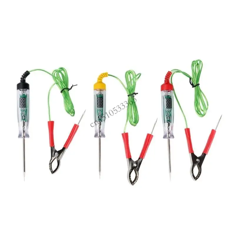 

090E Digital Display Motorcycle Truck Electrical Circuit Tester Long Probe Pen Car Repair Automobile Diagnostic Tools