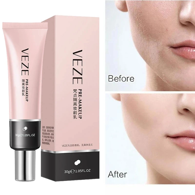 VEZE Primer trucco restringimento dei pori Primer Smooth Face Brightening correttore dei pori invisibile South Makeup Primer Pore Eraser 30ml