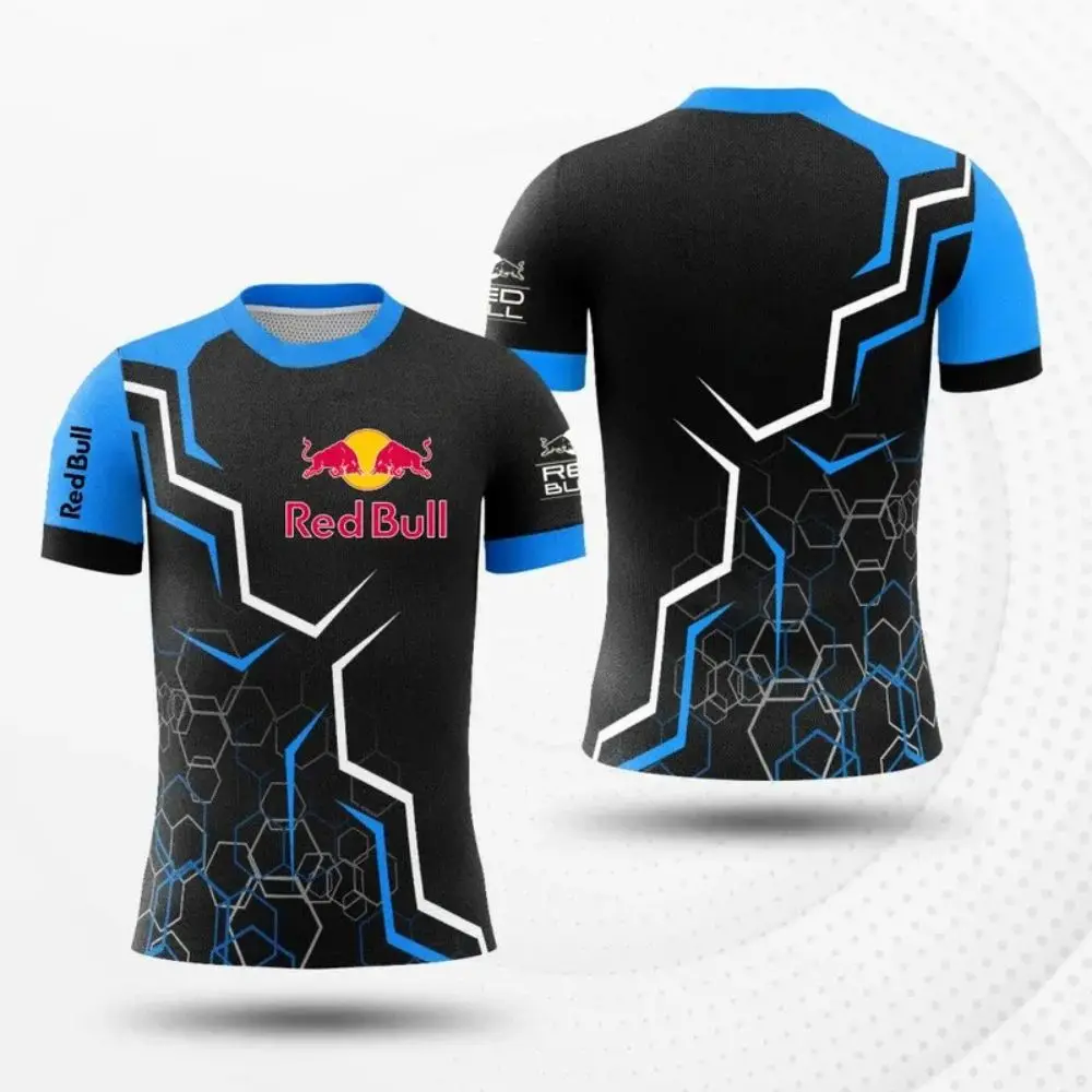 Red Bull Racing 남자 2025 여름 새로운 스포츠 빠른 건조 티셔츠 여성 통기성 야외 레저 스포츠상의