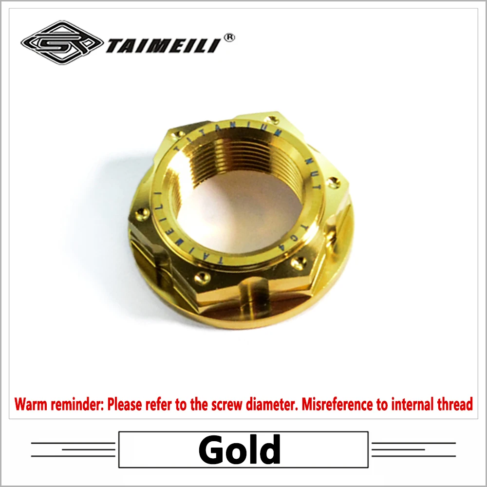 TAIMEILI Titanium alloy fancy nut m22x1.5/1.0mm m24x1.5 s1000 RR Sanyang TMAX560  motorcycle rear axle nut 1pcs