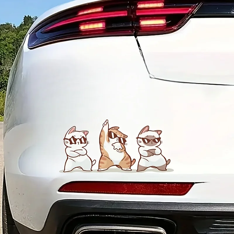 3 Cool Stage Cats Vinyl Sticker Fit Car Boat Laptop Luggage Smooth Surface Universal Household DIY Decor Decal