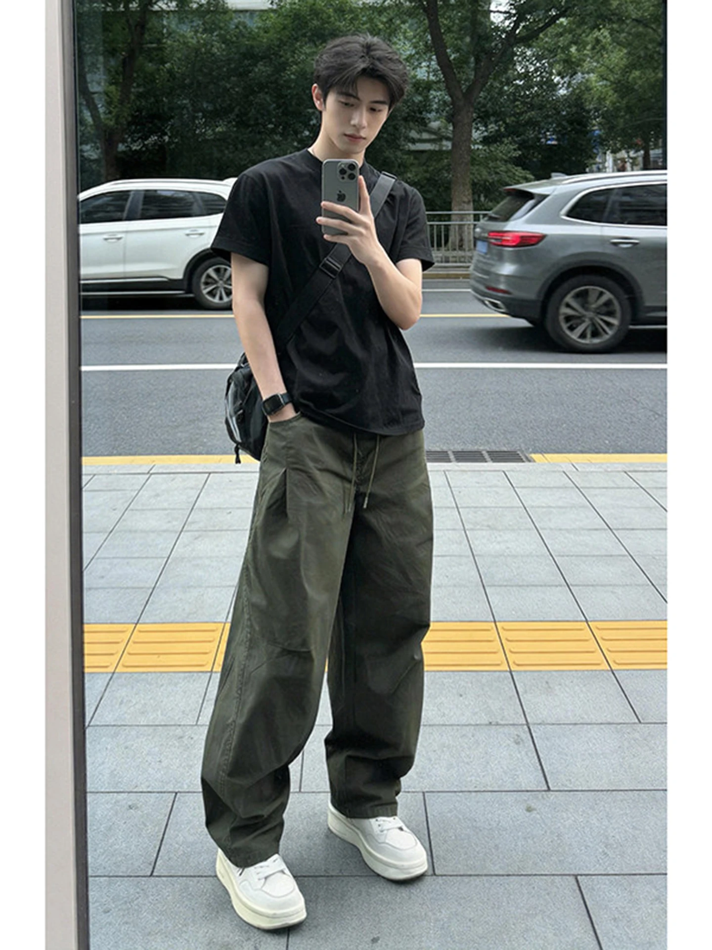 

Military een Workwear Pants Loose Bla Pure Cotton ort Sve Set Summer Cool Haome Men's Two-Piece Suit Casual Sle