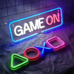 Sinal LED Neon Para Wall Decor, Jogo no Gamer, Alimentado por USB, Jogador do jogo, Decoração do quarto, Área do homem, Caverna e Pub, Presente para meninos