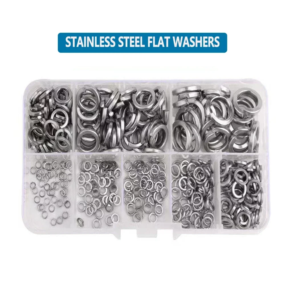 

480Pcs Stainless steel open spring washer screw washer mixed metal spring washer set Screws Bolts Assortment Kit