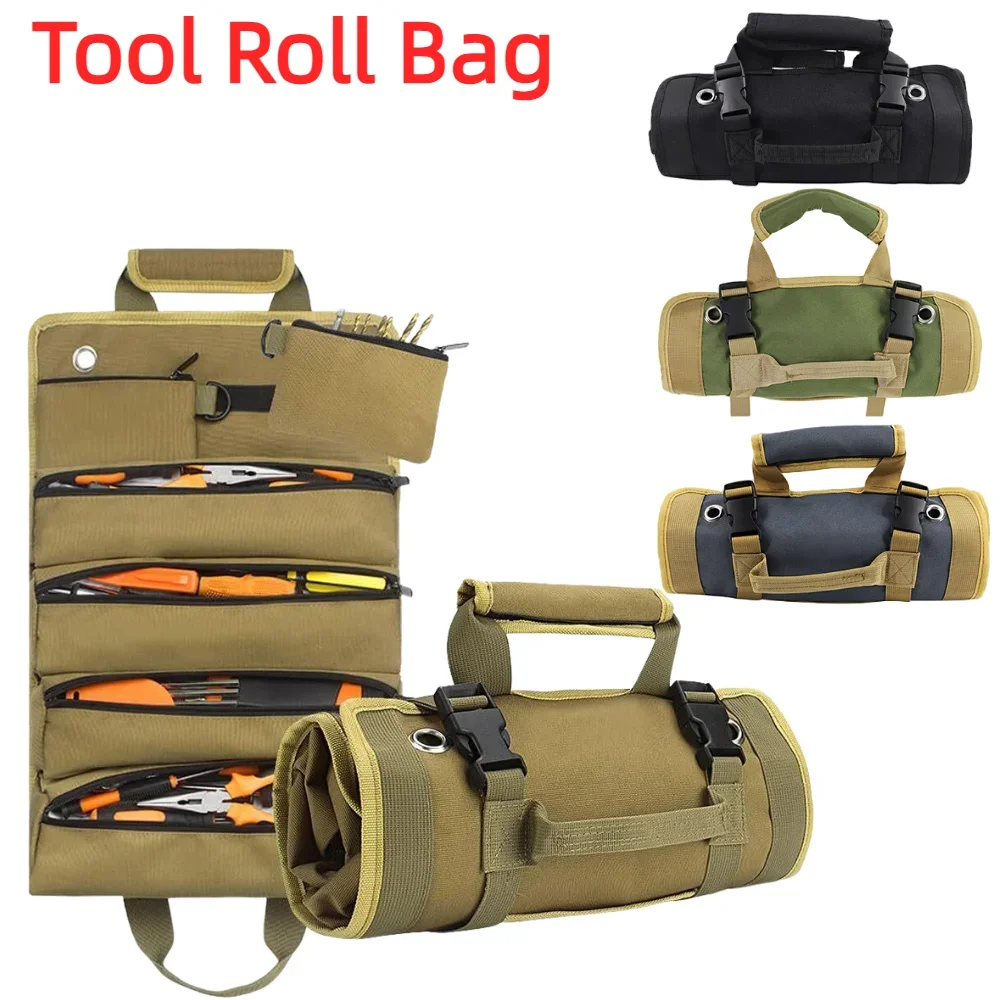 Multi-Purpose Working Tool Bag Multi Pocket Hardware Tools Pouch Roll UP Portable Small Tools Organizer Bag Wrench Roll Pouch