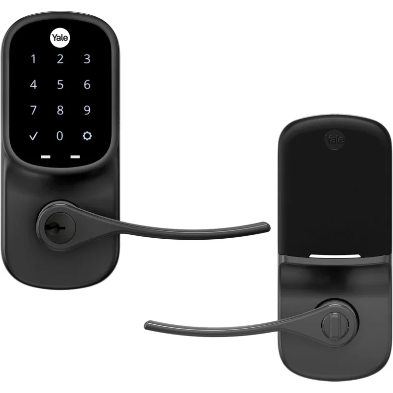 Yale Assure Lever,Black Suede Wi-Fi Connected Touchscreen Smart Keypad Door Lock with Handle for Front Entry Door,YRL226-WF1-BSP