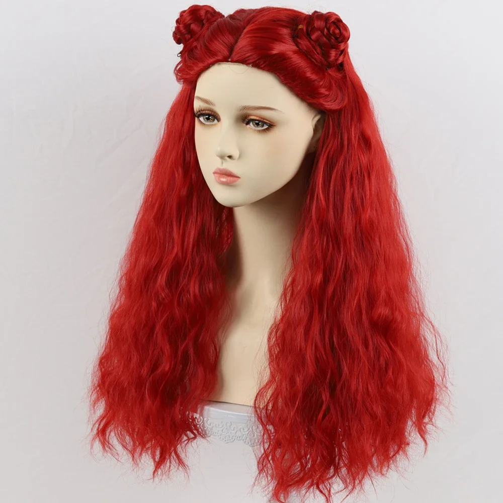 

Movie Descendants: The Rise of Red Cosplay Wig Women Red Long Curly Hair Heat Resistant Synthetic Wigs Halloween Prop