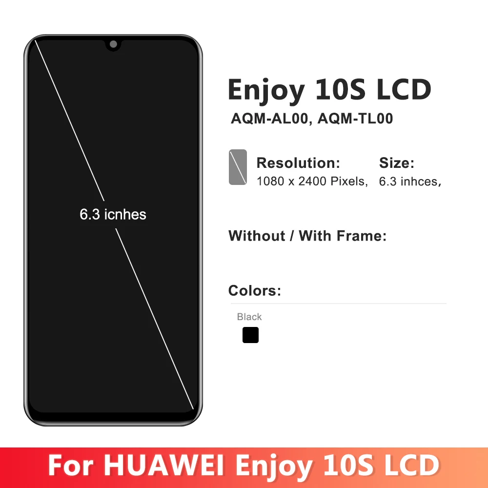 OLED Enjoy 10s Display Screen For Huawei Enjoy 10s AQM-AL00 Lcd Display Touch Screen Digital Enjoy 10s Screen Assembly