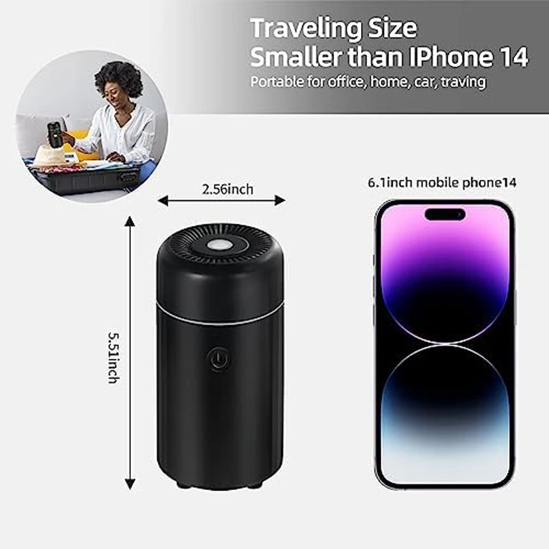 Carro USB Perfume Difusor para Óleos Essenciais, Difusores De Óleo De Aromaterapia, Casa e Viagem, 7 Cores