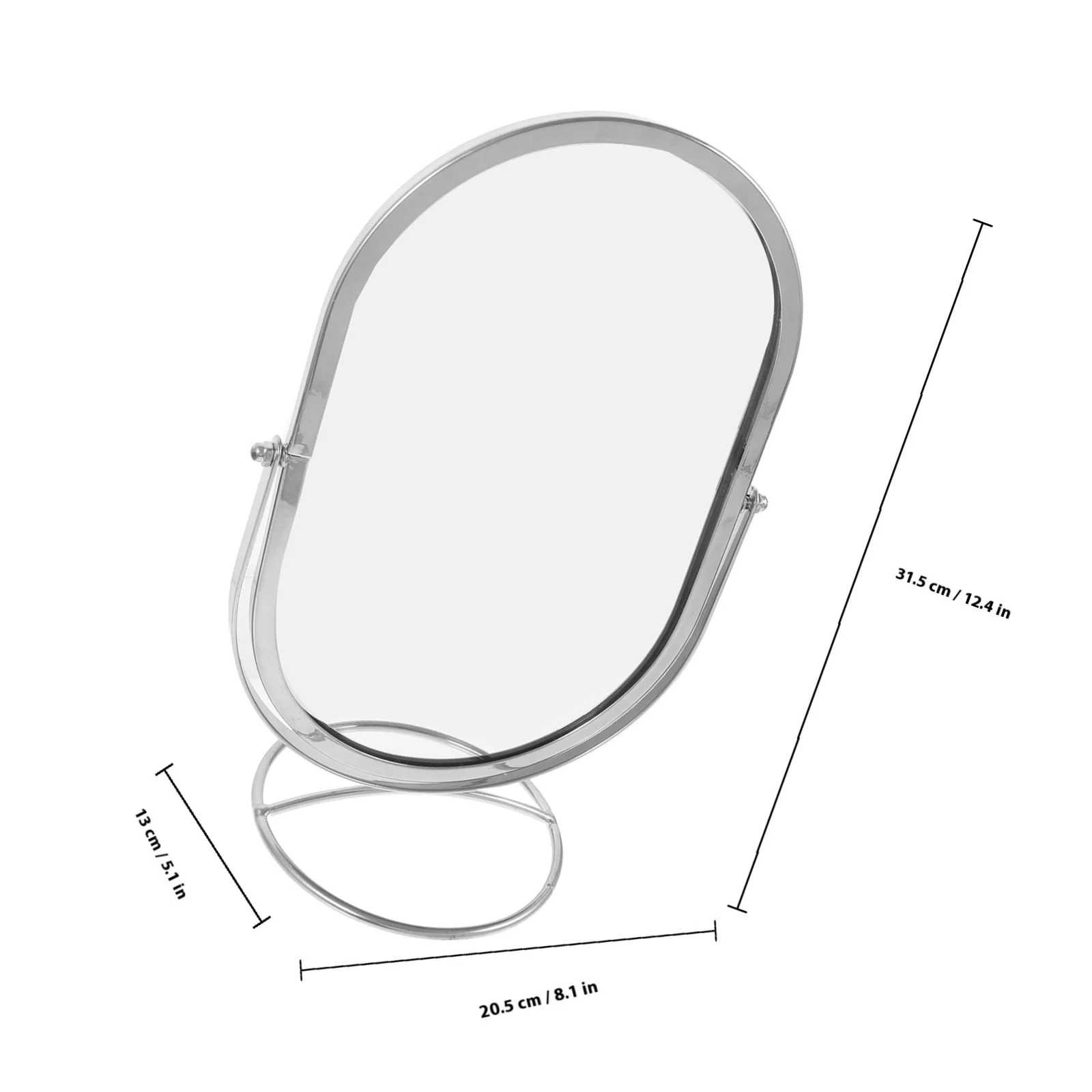 Miroir rotatif de table de forme ovale, vanité de maquillage pour bureau, chambre à coucher, commode, miroir de bureau clair, anniversaire parfait