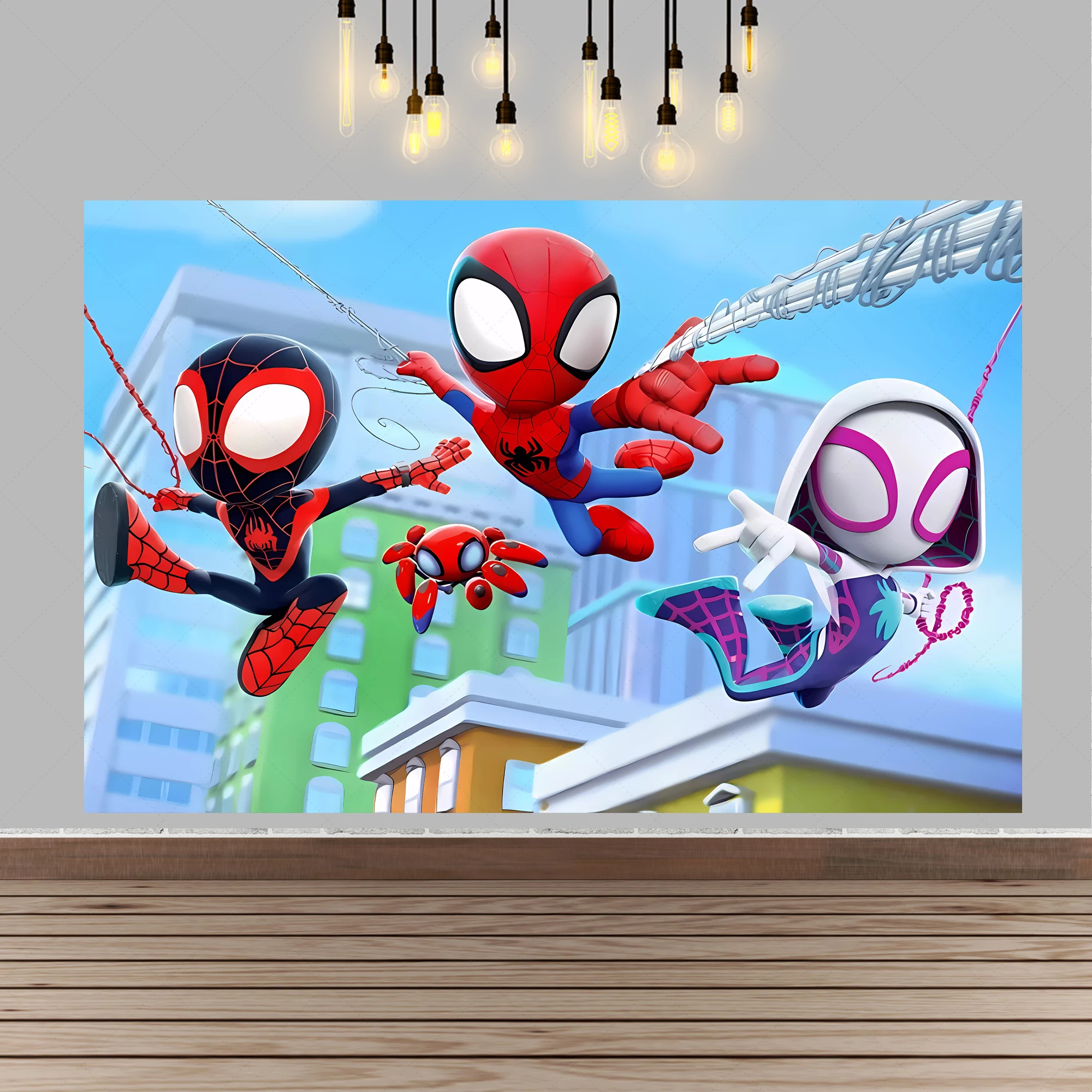 Disney Spidey And Amazing Friends Decorations Backdrop Kids Birthday Super Hero Cartoon Photo Background Baby Shower Photo Booth