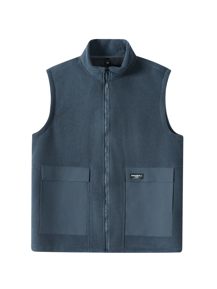 

Men's Fce Vest Loose Fit Stand Collar Winter Warmth Outdoor Sports Vest Polyester Fiber Zipper Closure Color