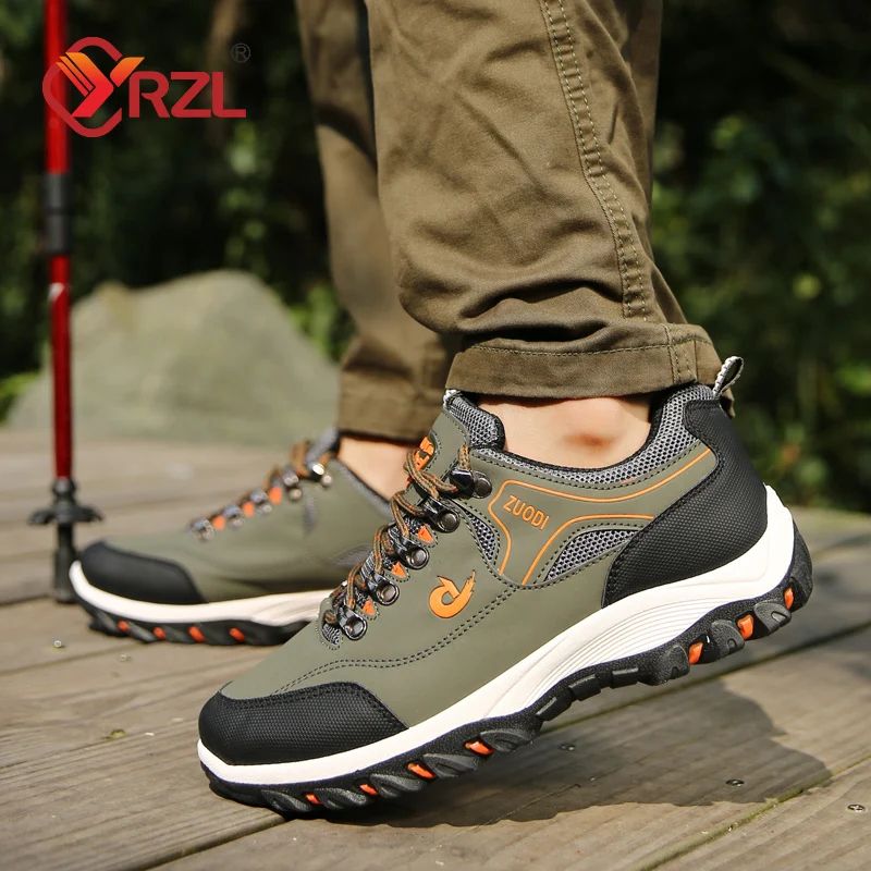 YRZL Mens Sport Shoes Lightweight Hiking Shoes for Men Breathable Non Slip Durable Outdoor Walking Casual Shoes Size 48