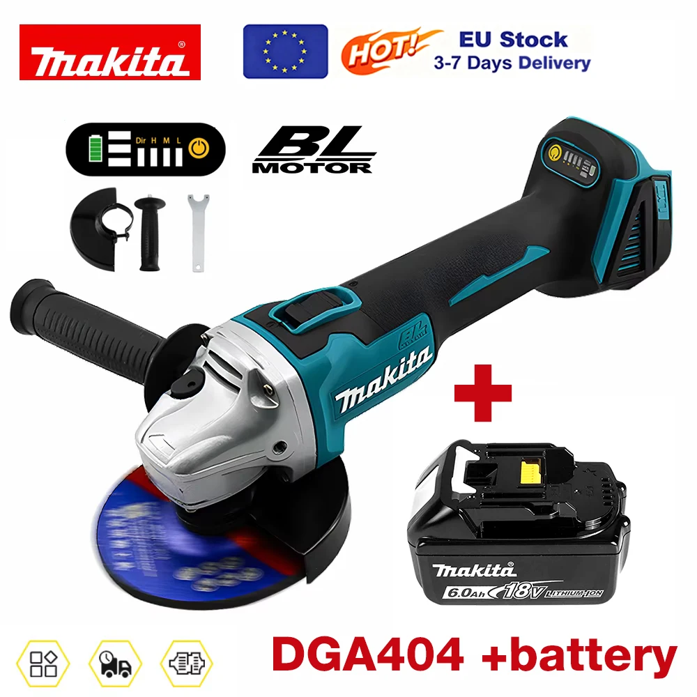 Original Makita DGA404 Bürstenloser Winkelschleifer Polier- und Schneidemaschine Kabelloser Winkelschleifer für Makita 18V Akku