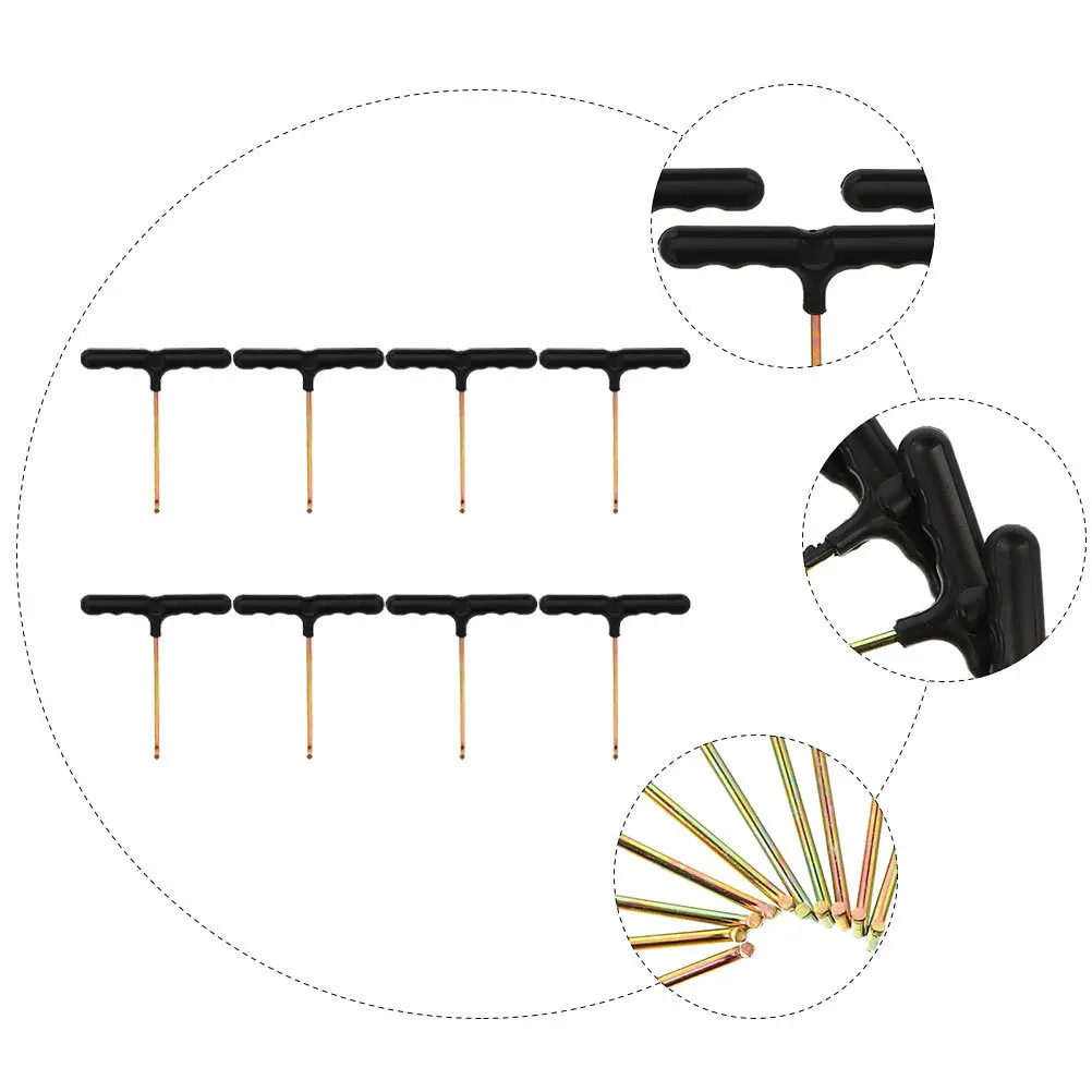 

8pcs Trampoline Spring Pull Tool T-Hook 5Mm Metal Bar Finger Groove Handle For Trampoline Installation Fitness Equipment Repair