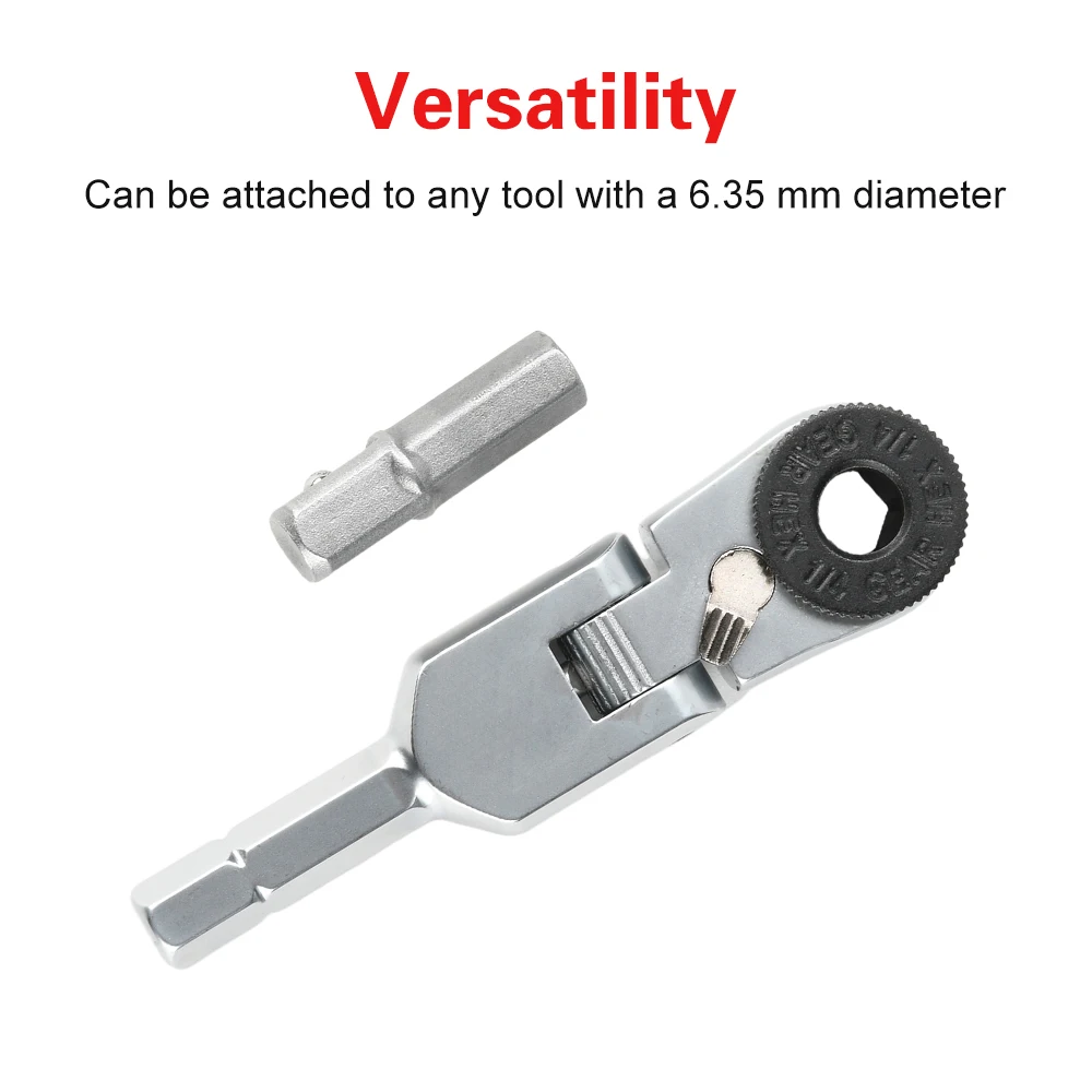 6.35mm Mini Screwdriver Hexagon Torque Wrench 1/4" Ratchet Wrench Adjustable Stainless Steel Socket Wrench Portable Hand Tools