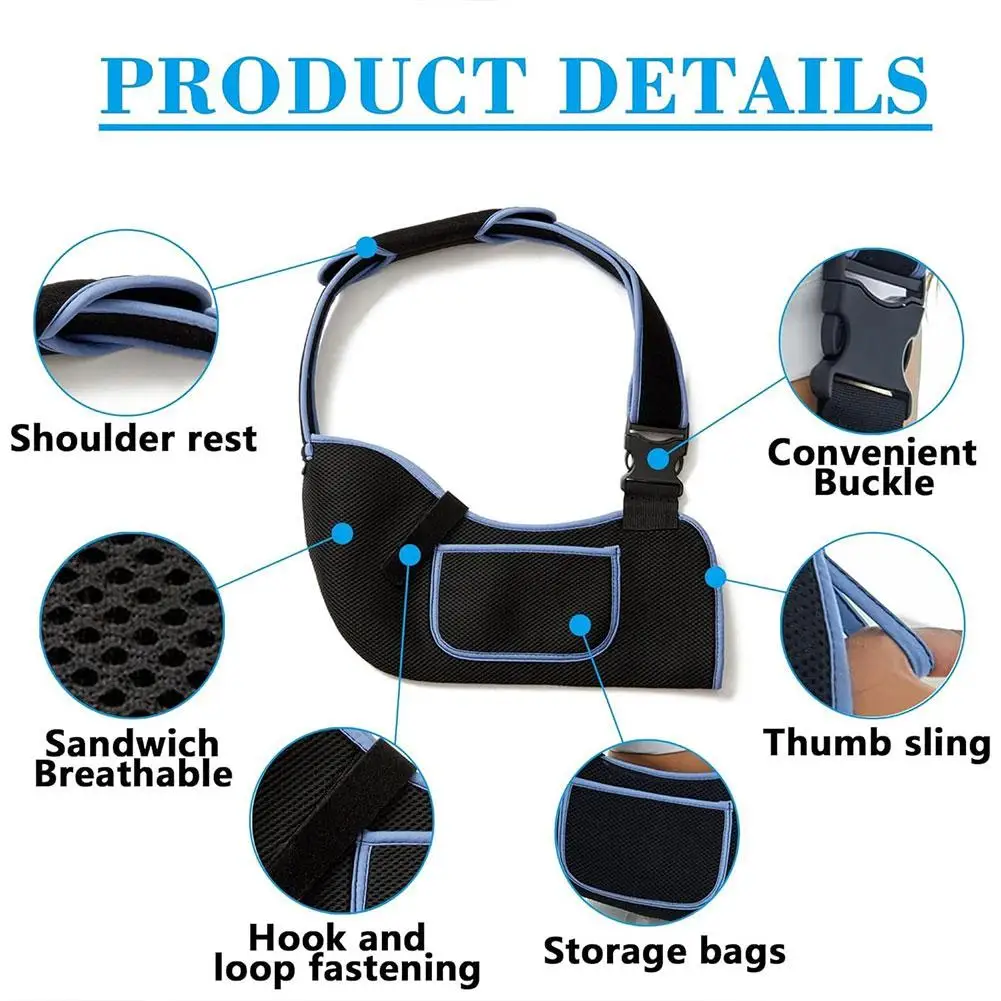 

Daily Comfort Arm Sling Adjustable Breathable Shoulder Strap with Cushion Support for Light Use Universal Fit Left Right Arms
