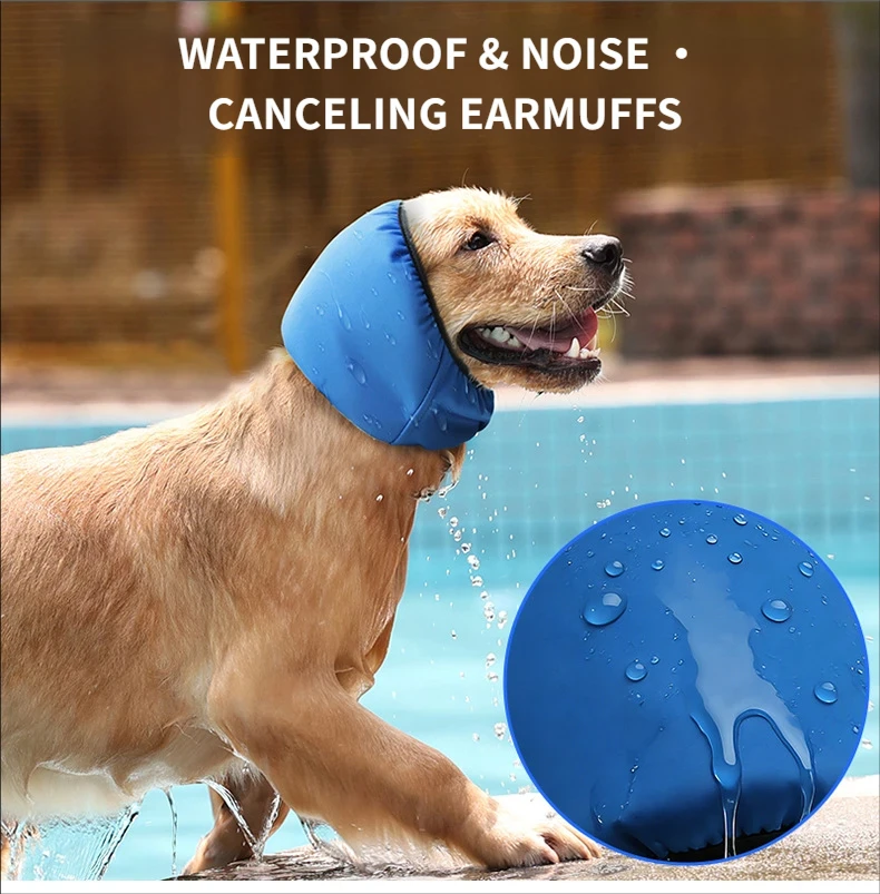 Waterproof ear covers for cats and dogs, pet swimming and bathing protection to prevent water from entering the ears, noise-redu