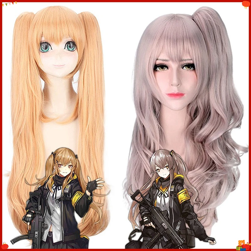 Synthetic Wig UMP-Style 45 9 Ponytail Cosplay Costume Anime Heat Resistant Fiber Hair Party Halloween Women