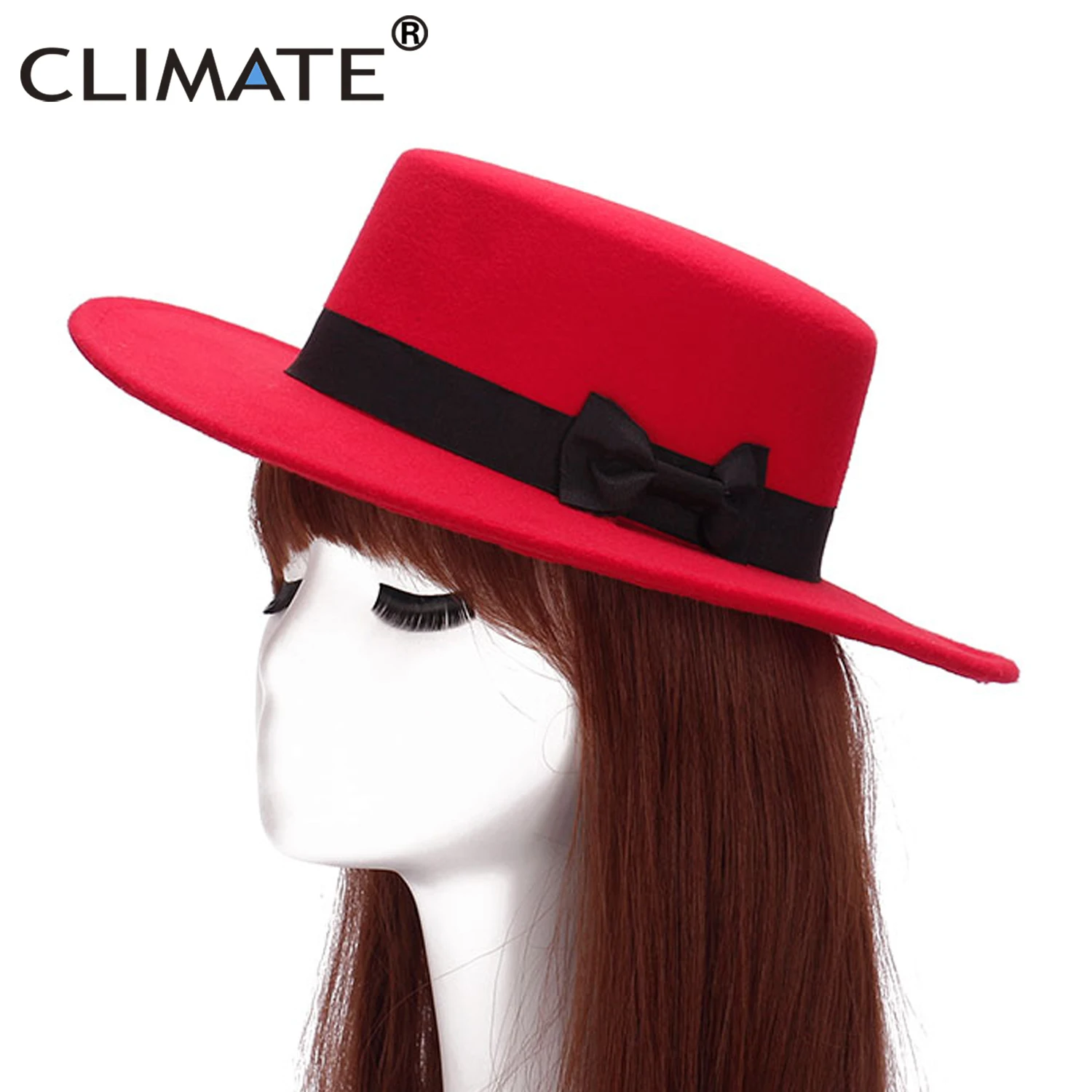 CLIMATE Women Jazz Fedora Hat Hats Fedora for Woman Cool Fedoras Cap New Fashion Jazz Cap Spring Polyester Woolen Cap Hat Fedora