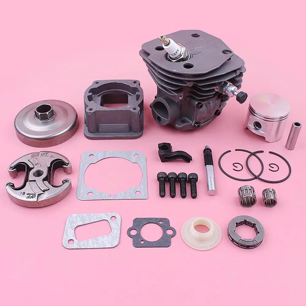 Kit de base de culata de 45 mm para Husqvarna 350 351 353 346XP 537253002   503 88 59 01 503980002   w Piñón de tambor de embrague de pistón