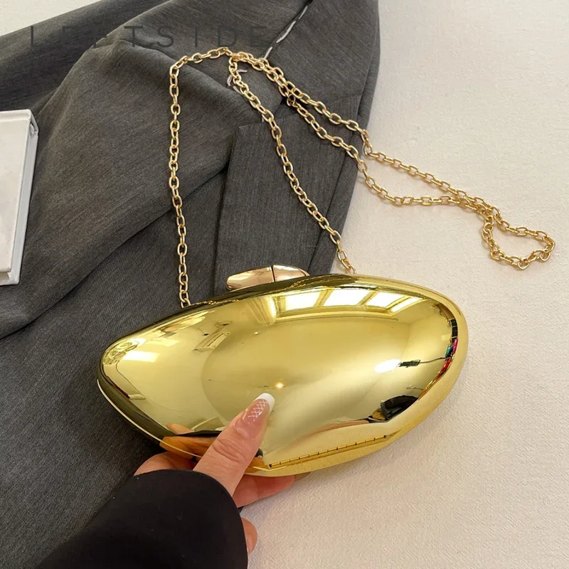 

Левая сторона, маленькие золотые акриловые милые сумки через плечо для женщин, 2025 Y2K, женская вечерняя сумка на плечо, роскошные сумки и кошельки с цепочкой