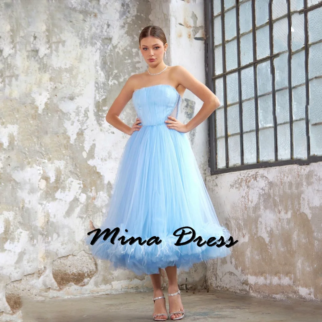 

Mina Customized Sleeveless Luxurious Women's Evening Dresses for Formal Occasions Translucent Backless Party Dress for Wedding