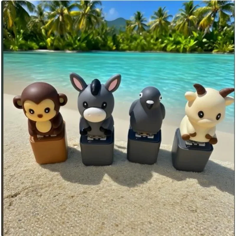 Monkey, Pigeon, Lamb, Donkey Animal Keychain, Illuminated Clicker, Adult Stress Relief and Anxiety Sensing Toy Car Amagi