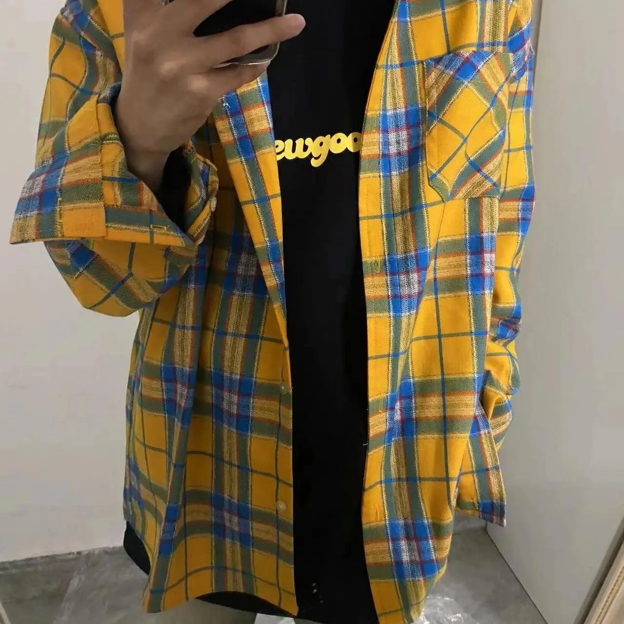 

plus Size 300 Pou Fat MM Korean Sle Versatile Plaid Long Sve irt Spring Autumn Casual Thin irt Coat Top