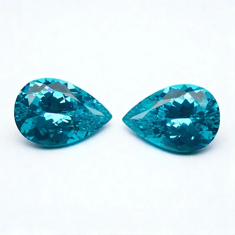 Lab Grown Paraiba Pear Cut VVS1 Loose Gemstone For Ring Earrings Jewelry Making Selectable Certificate