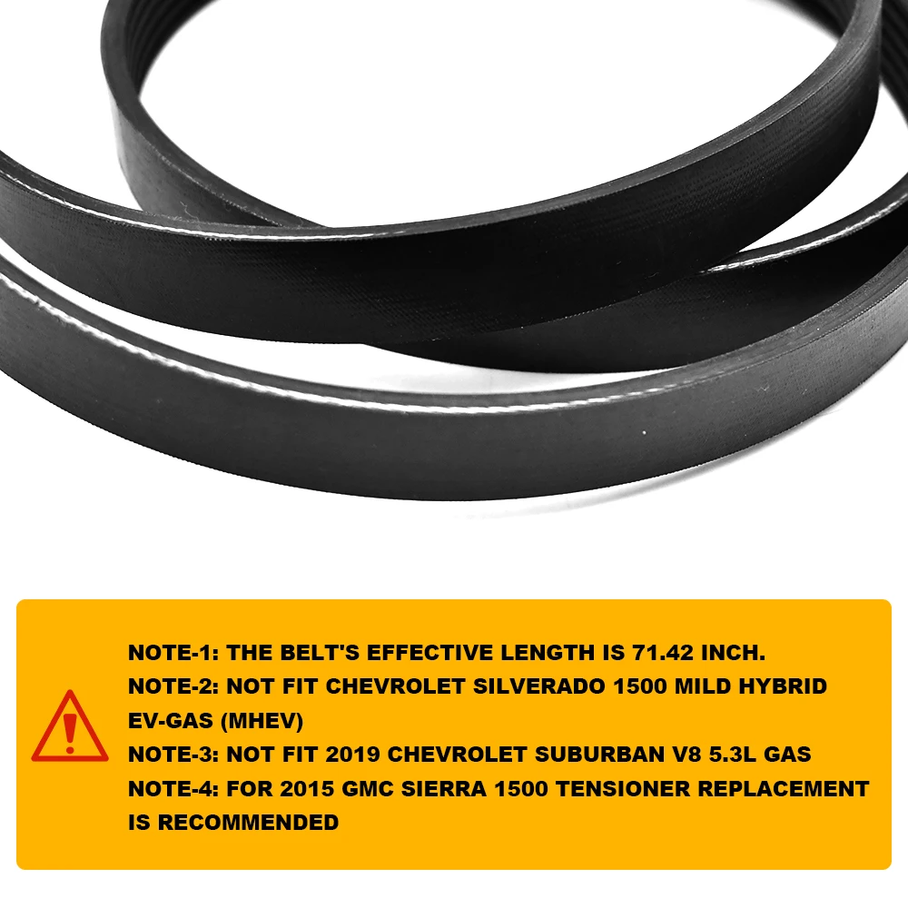 Serpentine Belt 12626076 For Cadillac Chevy GMC 5.3L 6.2L 2014-2020 Water Pump Alternator Serpentine Belt Car Accessories